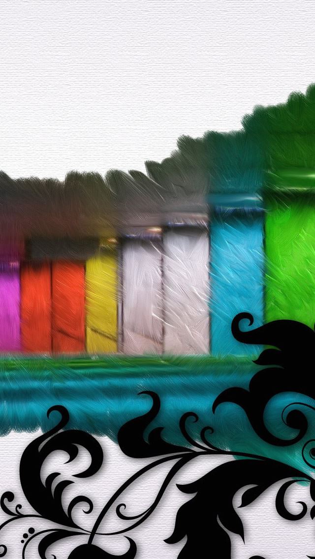 640x1136 Swirls And Multicolored Bars - leaf iPhone Wallpaper