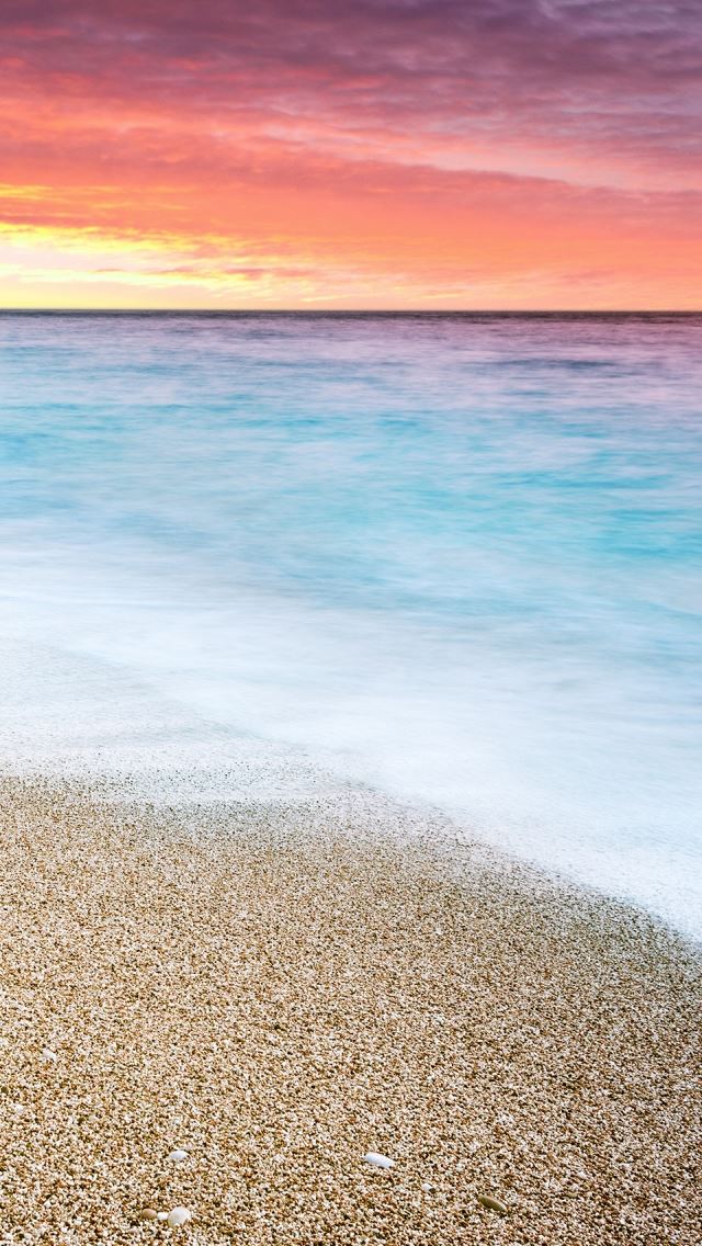 640x1136 Fire Sunset At Beach -  iPhone Wallpaper