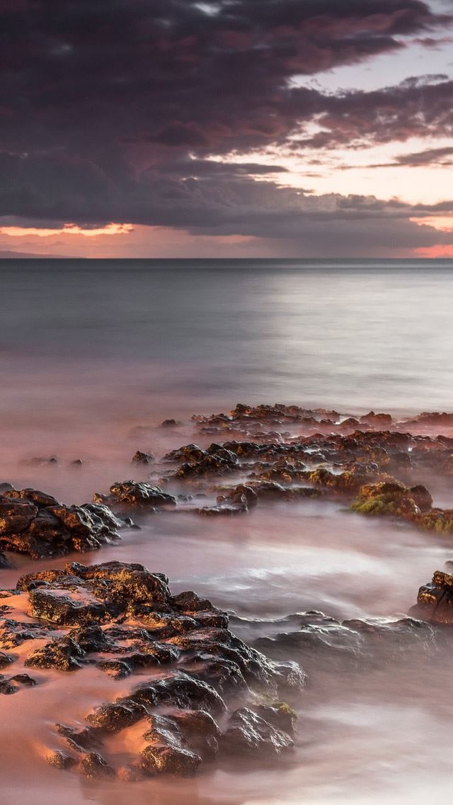 640x1136 Misty Shore - cloud iPhone Wallpaper