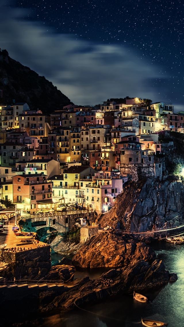 640x1136 Manarola Night -  iPhone Wallpaper
