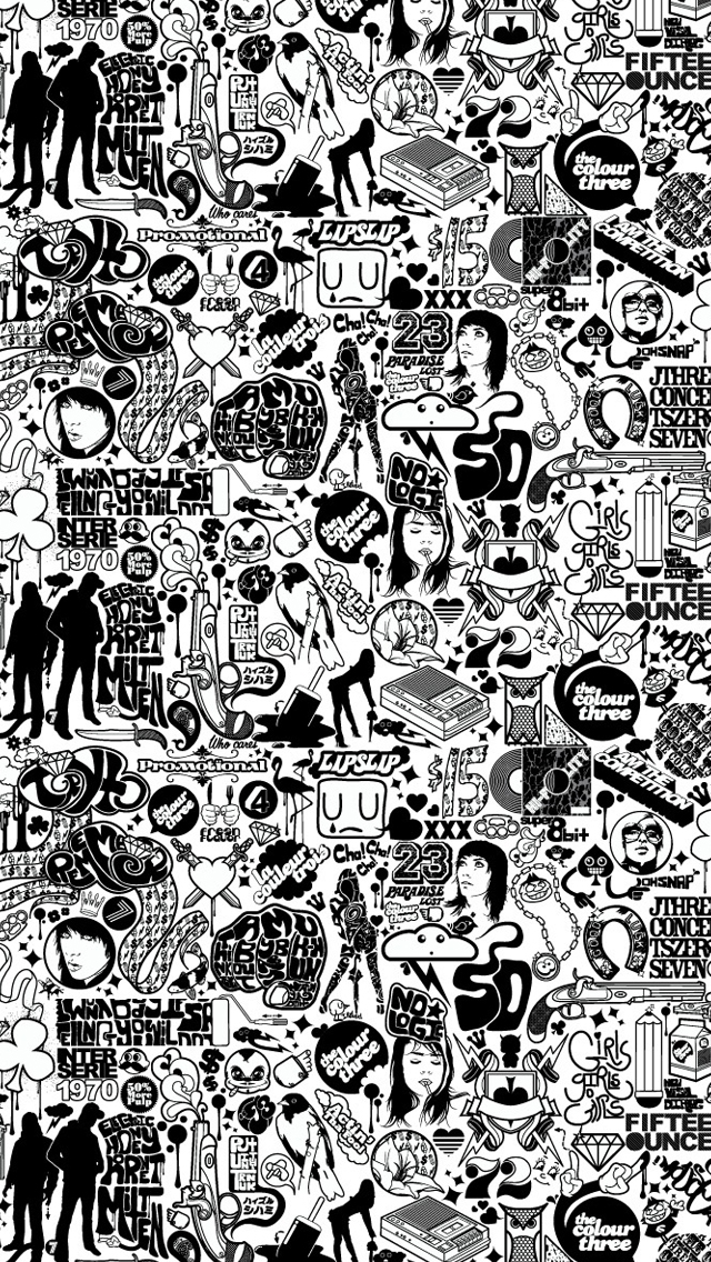 Comics black and white iPhone wallpaper 
