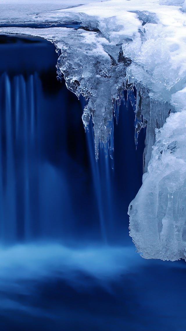 640x1136 Frozen Cascade - frozen iPhone Wallpaper