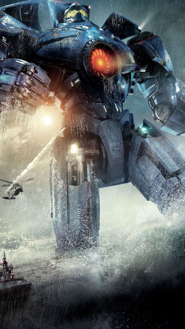 640x1136 Pacific Rim Robots - yellow iPhone Wallpaper