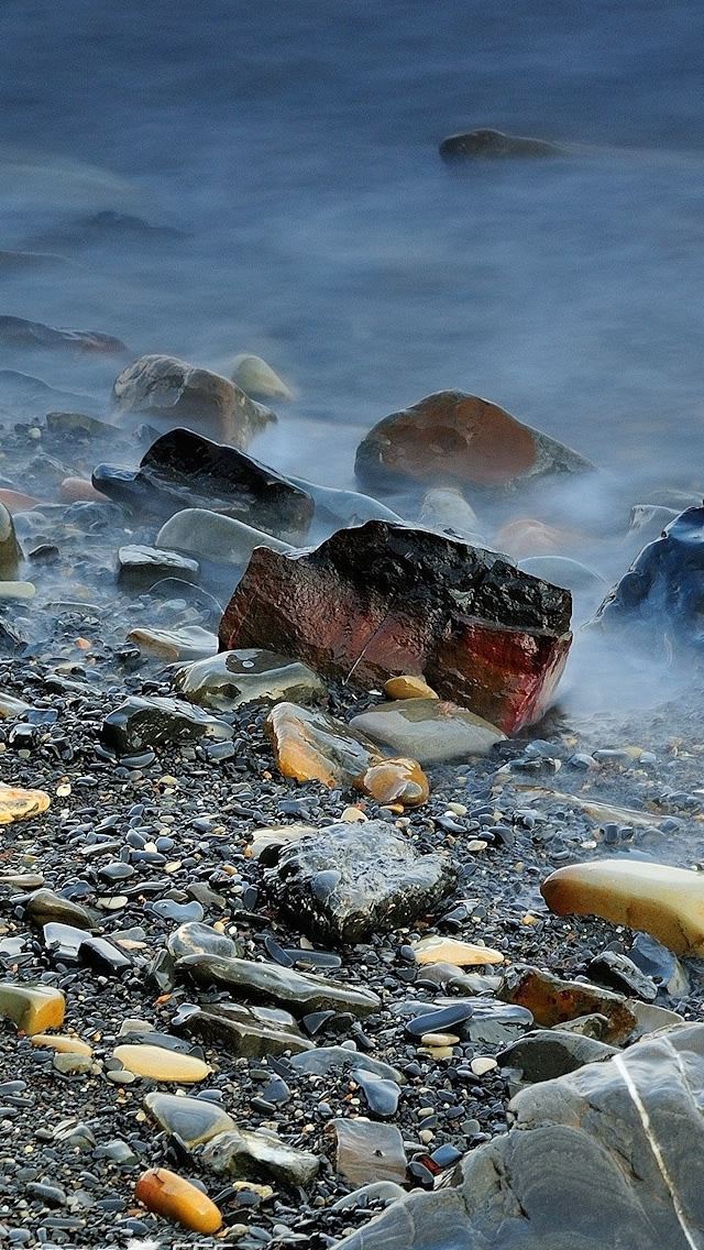 640x1136 Rocks And Fog - stone iPhone Wallpaper