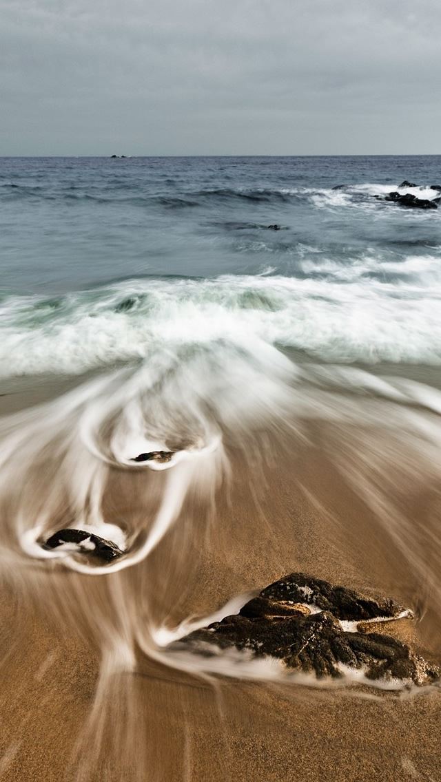 640x1136 Slow Shutter Waves - sand iPhone Wallpaper