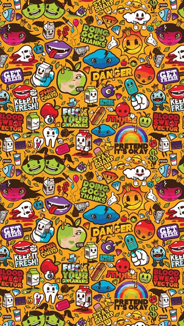 640x1136 Cute cartoon collection -  iPhone Wallpaper