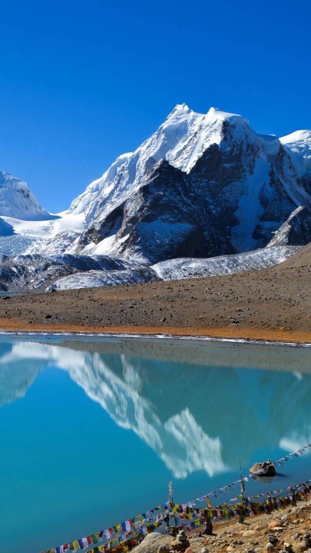 640x1136 Lake - sand iPhone Wallpaper