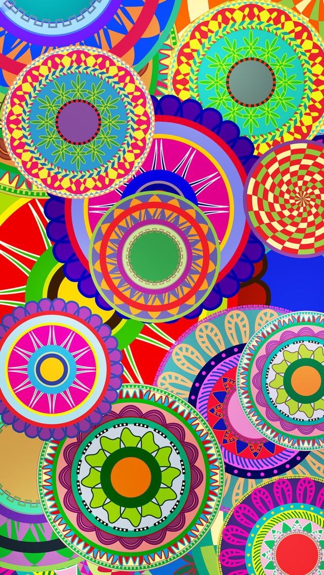 640x1136 Colorful floral design - purple iPhone Wallpaper