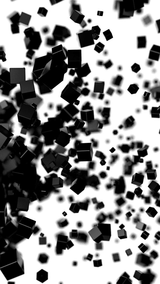 640x1136 Black Cube - cube iPhone Wallpaper
