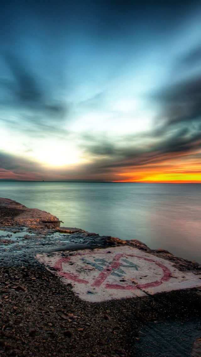 640x1136 Hdr Sunset - sand iPhone Wallpaper
