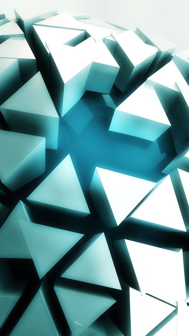 640x1136 Shattered 3d sphere - 3d iPhone Wallpaper