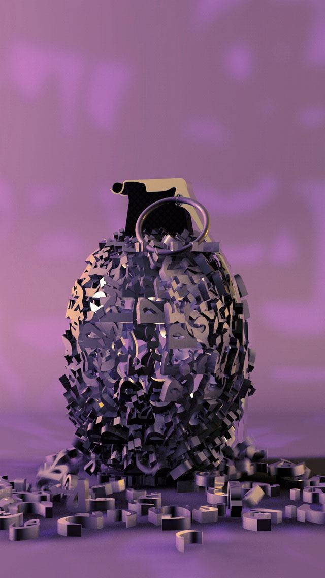 640x1136 Grenade - words iPhone Wallpaper