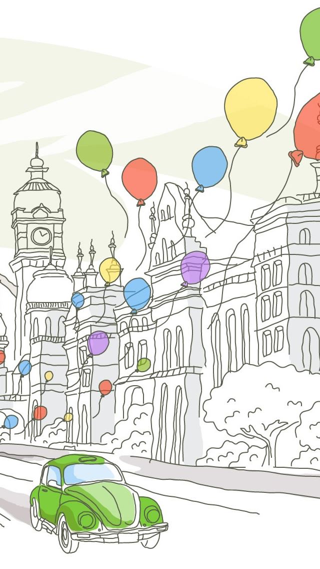 640x1136 Travel Illustrations -  iPhone Wallpaper