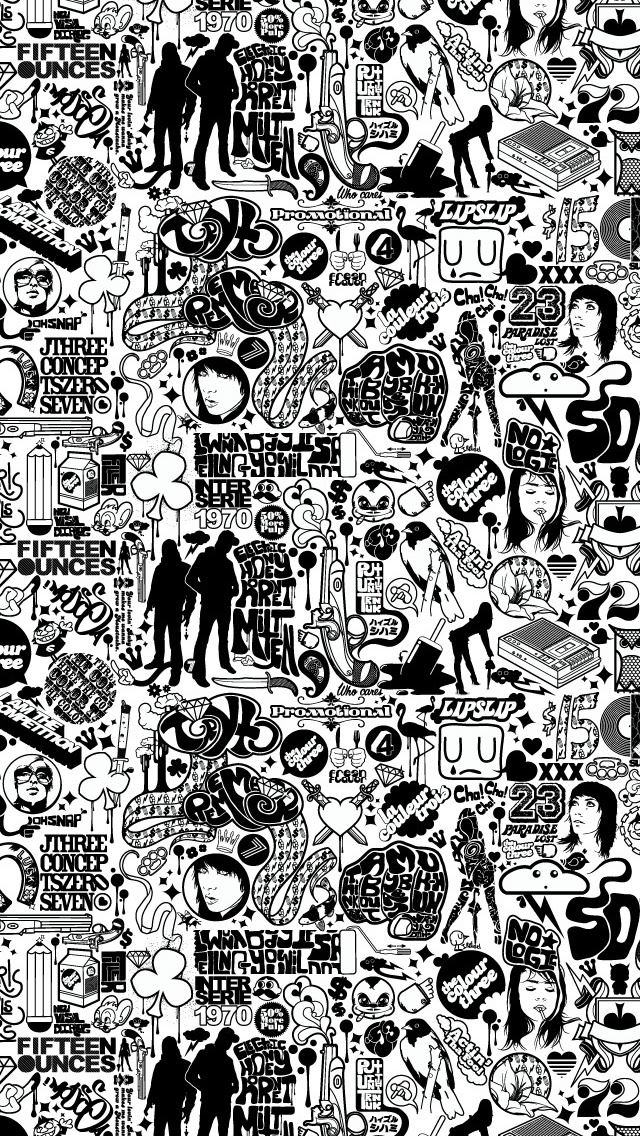 640x1136 Comics Black And White -  iPhone Wallpaper