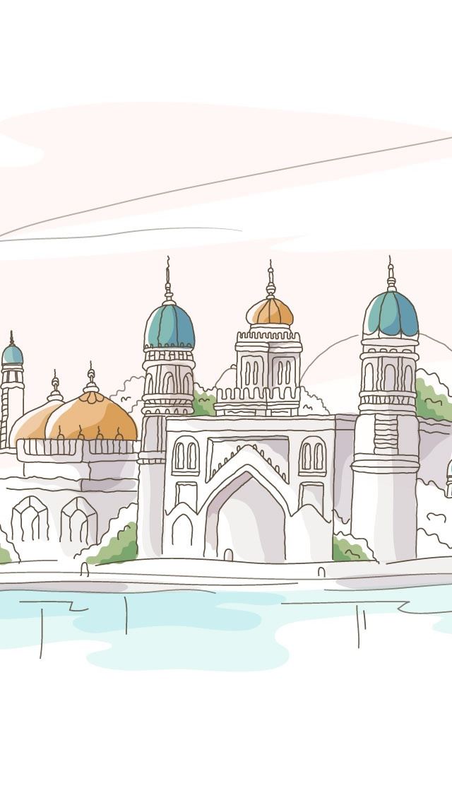 640x1136 Travel Illustrations - castle iPhone Wallpaper