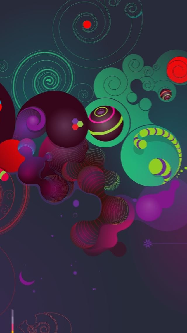 640x1136 Colourful Abstract 3D Background - circle iPhone Wallpaper
