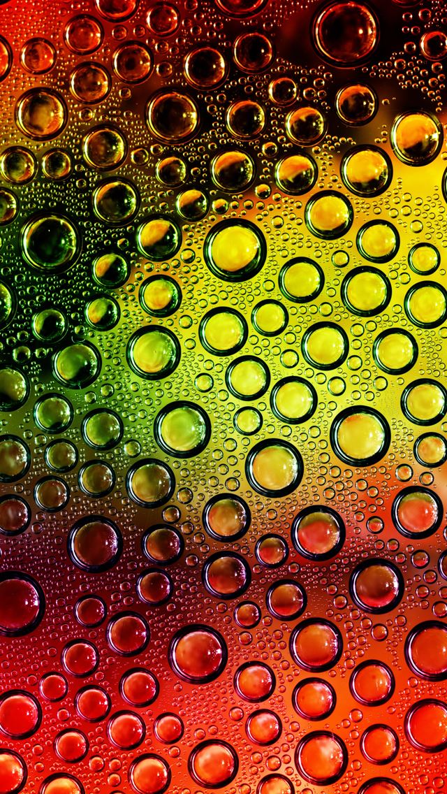 640x1136 Colorful waterdrops - glass iPhone Wallpaper
