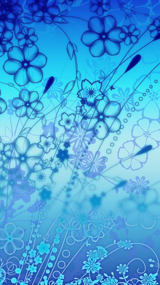 640x1136 Blue Buttefly And Flowers - flowers iPhone Wallpaper