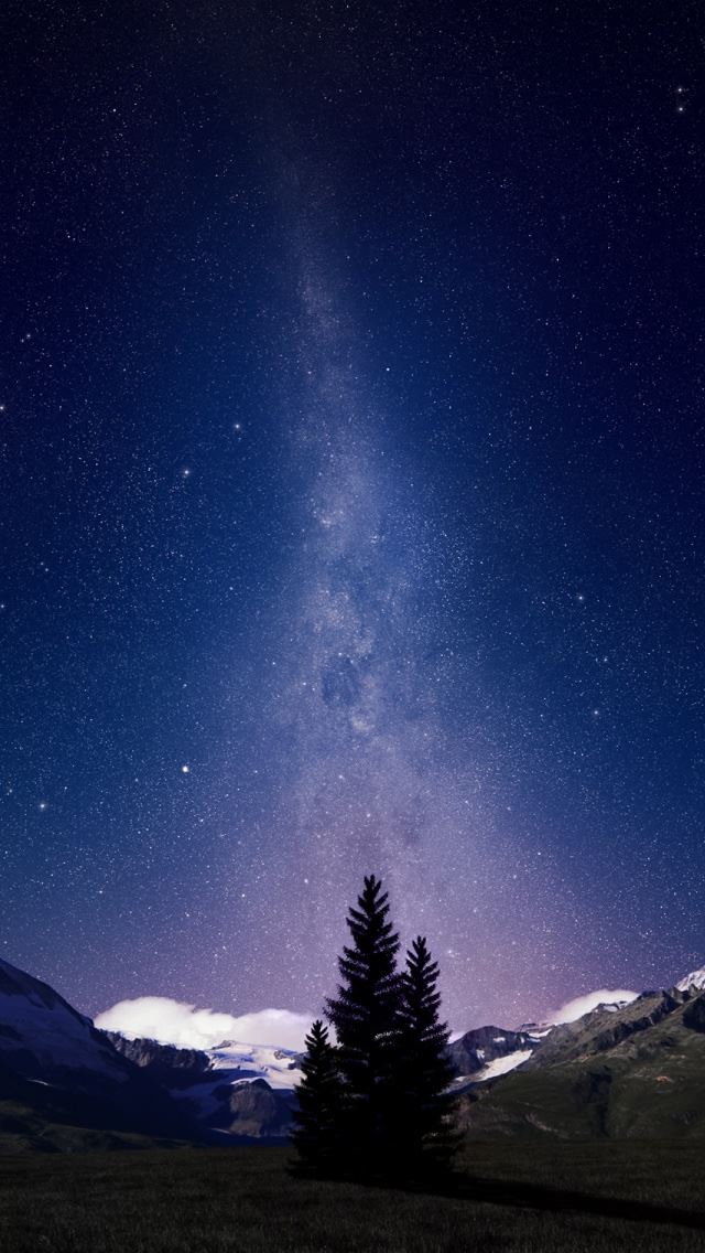 640x1136 Swiss Alps Night Sky - alps iPhone Wallpaper