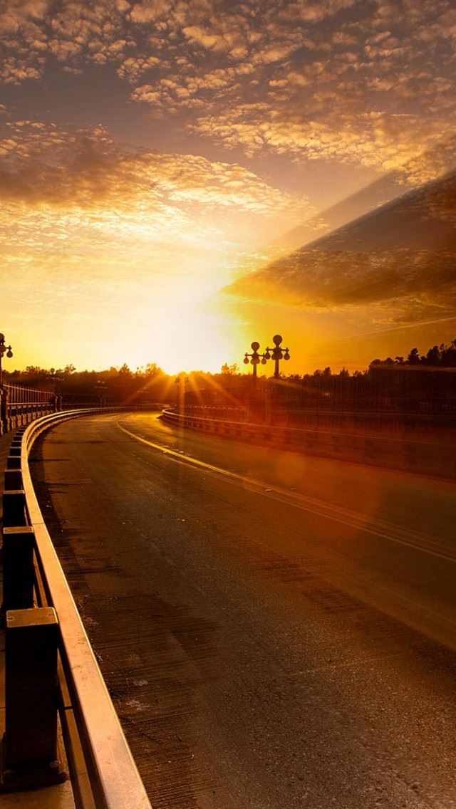 640x1136 Sunset Road -  iPhone Wallpaper