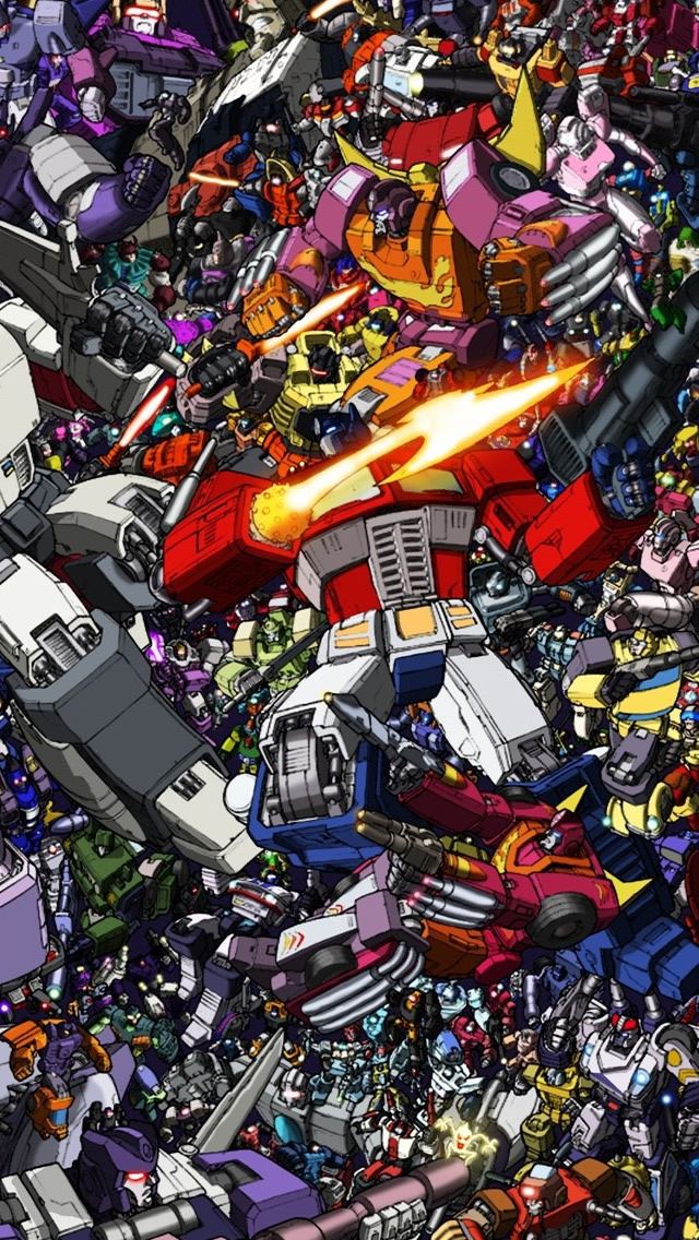 640x1136 Transformers Collage - yellow iPhone Wallpaper