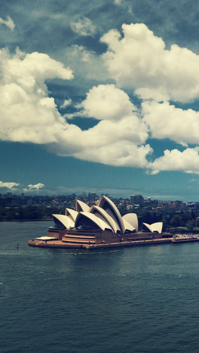 640x1136 Sydney Opera House - sea iPhone Wallpaper