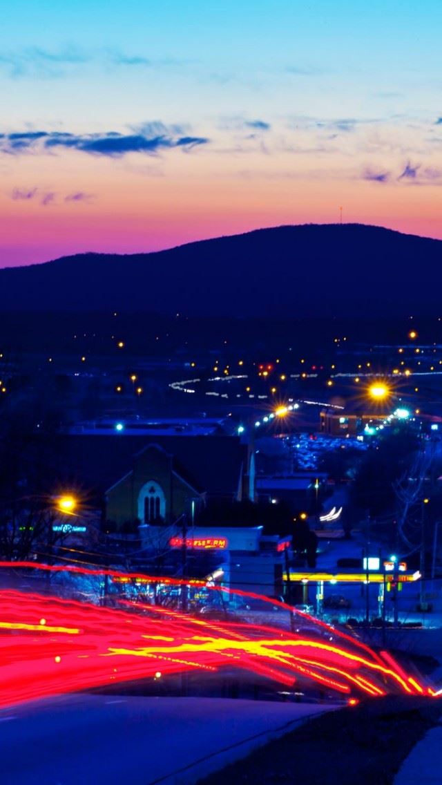 640x1136 Night Lights Red - circle iPhone Wallpaper