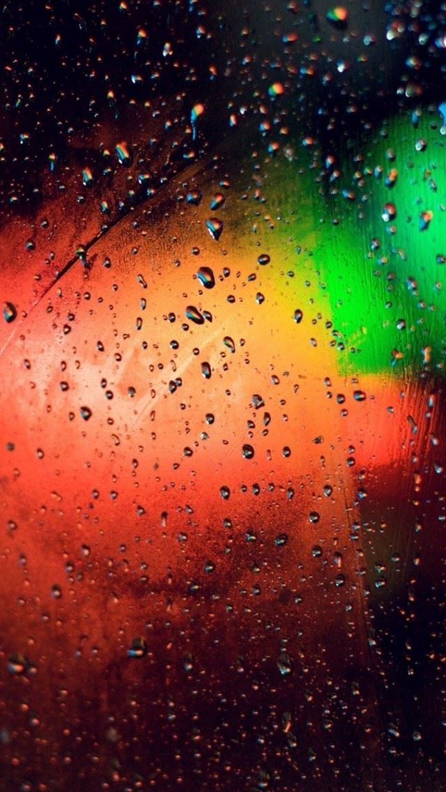 640x1136 Glass Rain Colorful - droplet iPhone Wallpaper