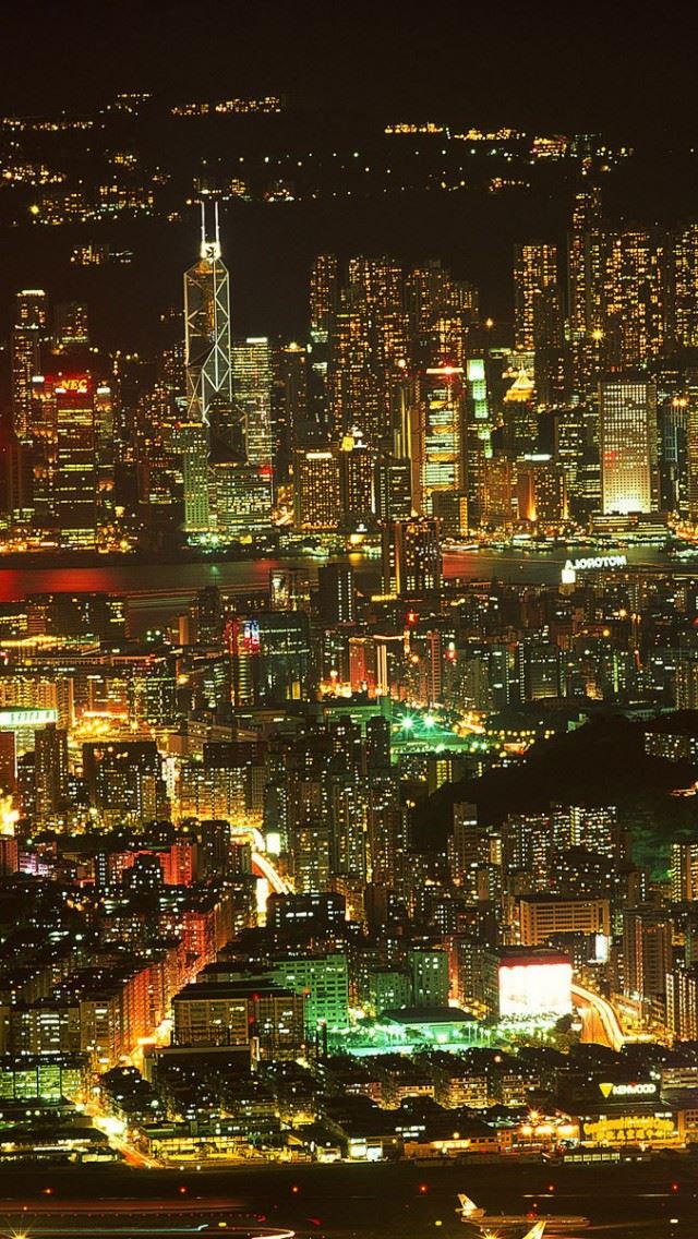 640x1136 Night Metropolis - tower iPhone Wallpaper