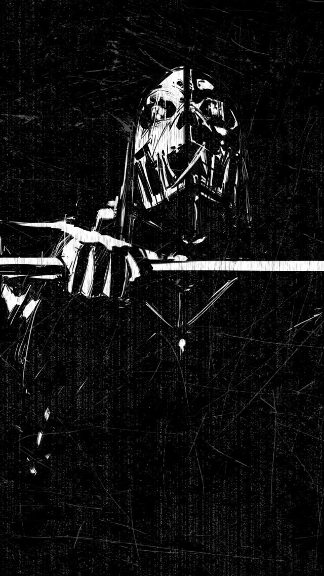 640x1136 Dishonored Scraped Minimal - sword iPhone Wallpaper