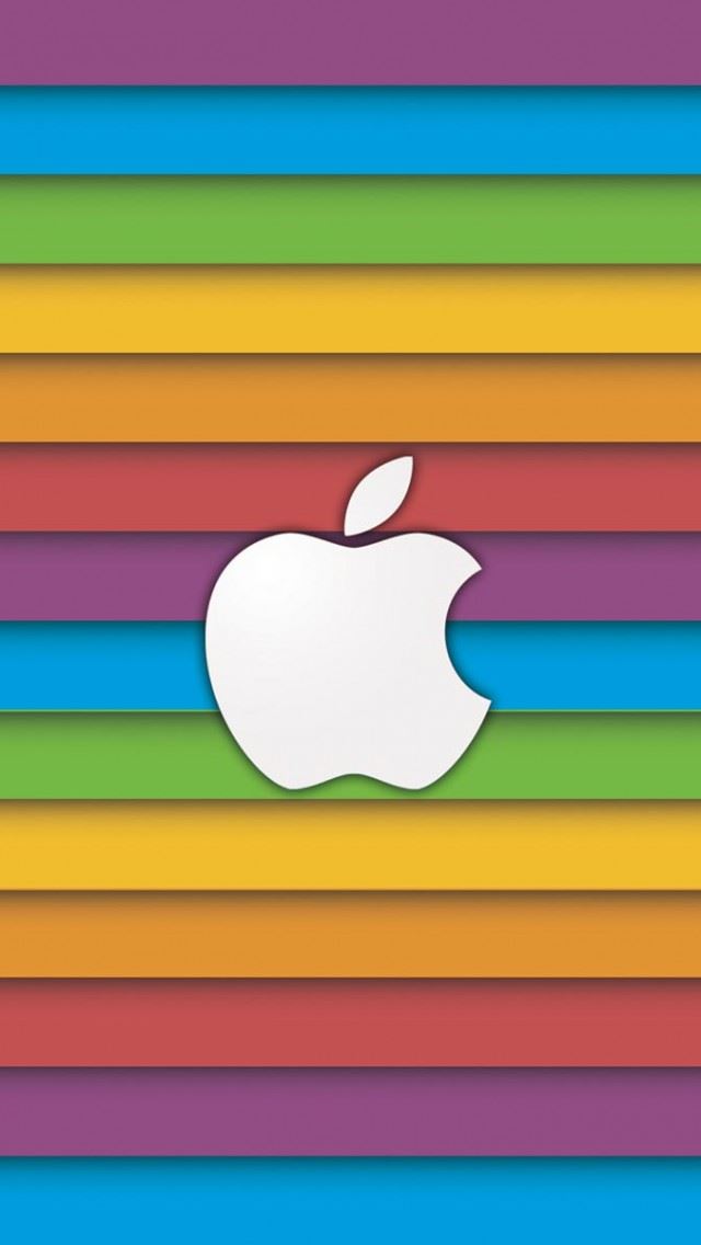 640x1136 Rainbow Apple - rainbow iPhone Wallpaper