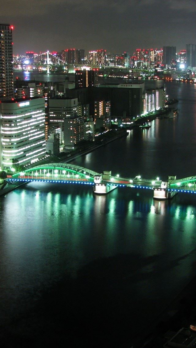 640x1136 Tokyo Panoramic City Night - tower iPhone Wallpaper
