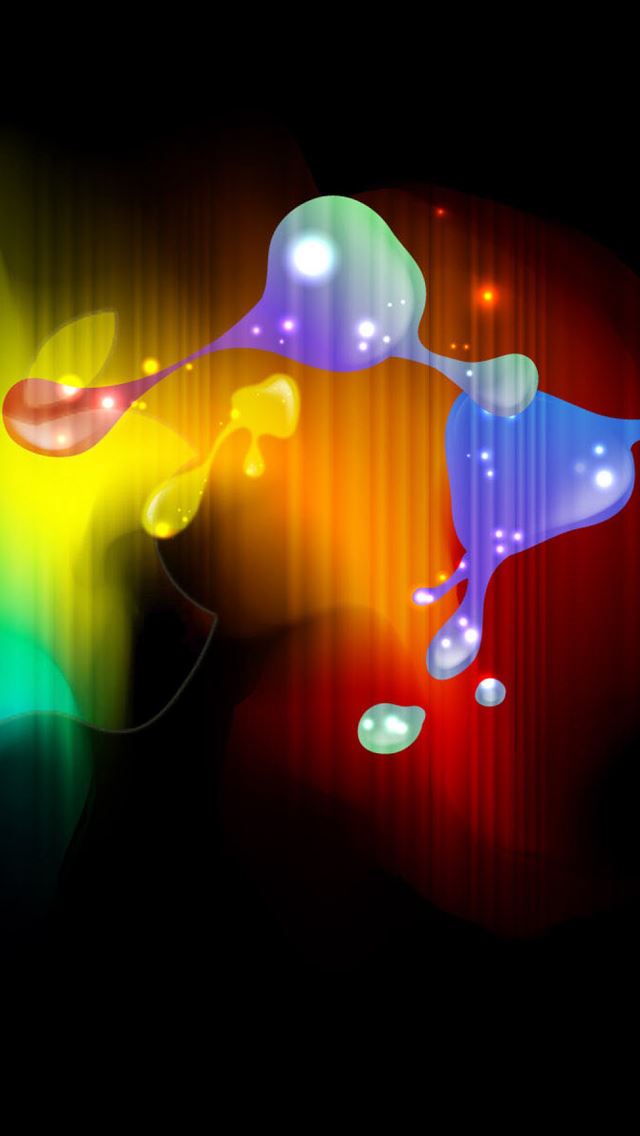 640x1136 Colored water drops landing moments - water drops iPhone Wallpaper