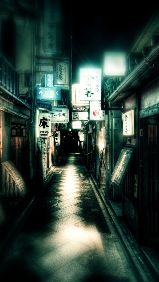Japan Street Lights iPhone wallpaper 