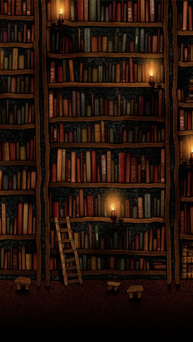 Bookshelves iPhone wallpaper 
