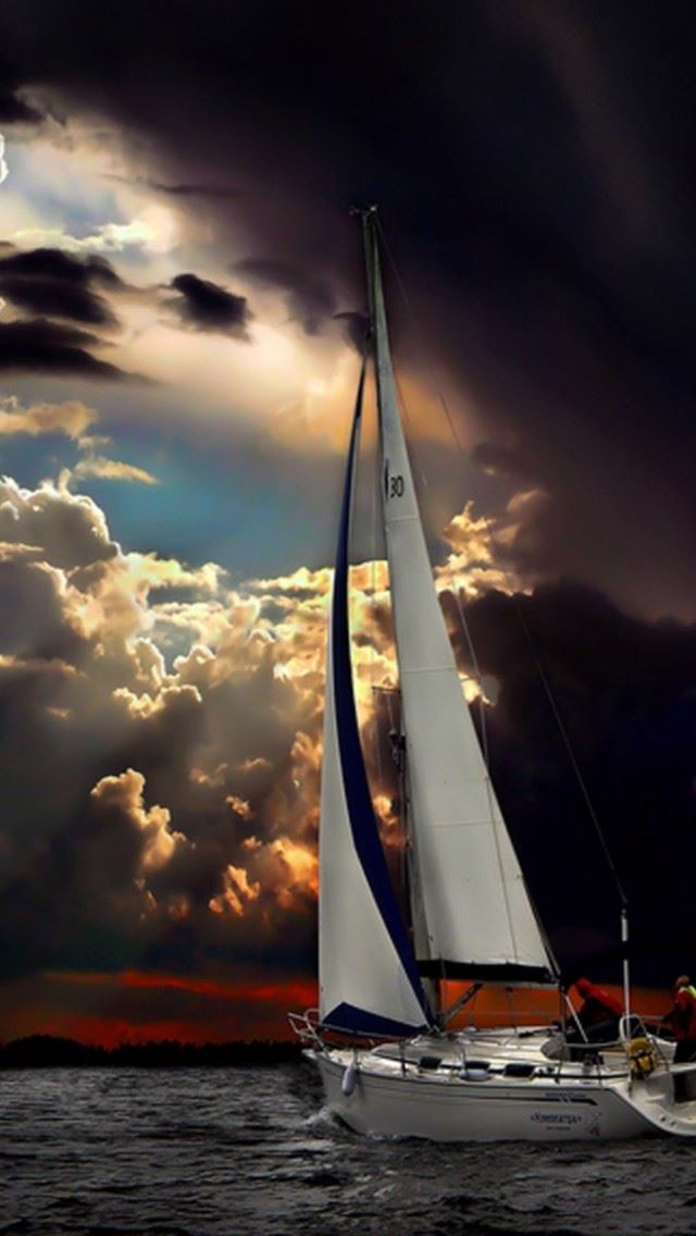 640x1136 Navigation Sea Dark Clouds Storm -  iPhone Wallpaper