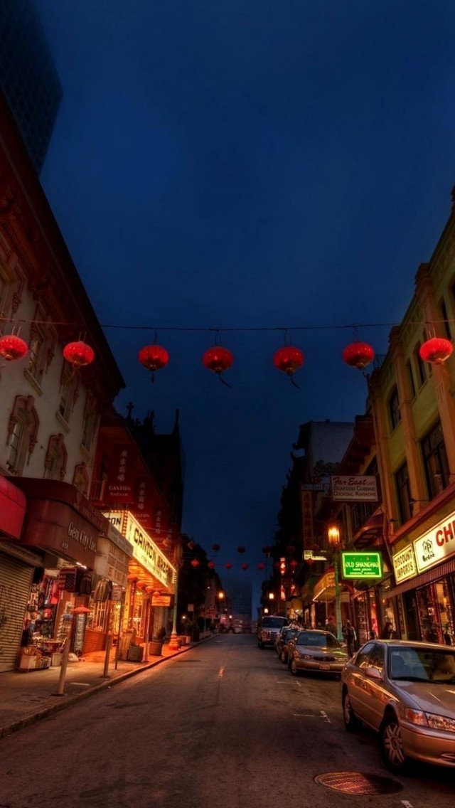 Chinatown Night iPhone wallpaper 