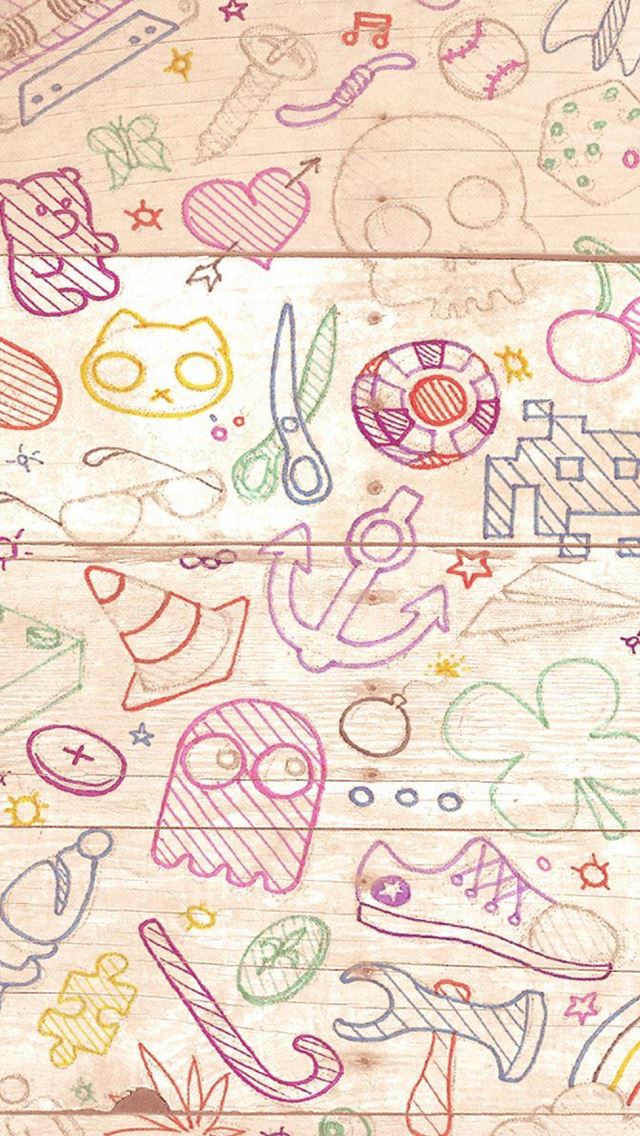 640x1136 Hand painted Background - drawn iPhone Wallpaper