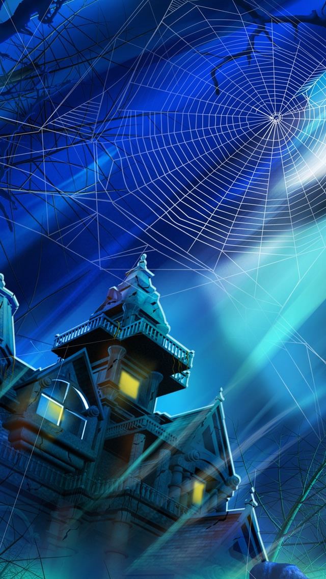 640x1136 Spooky House Night Hallowmas Halloween -  iPhone Wallpaper
