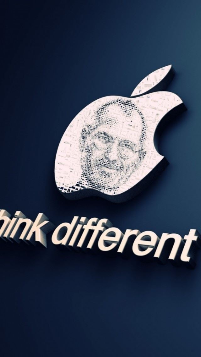 640x1136 Apple Logo Steve Jobs Think Different - think iPhone Wallpaper
