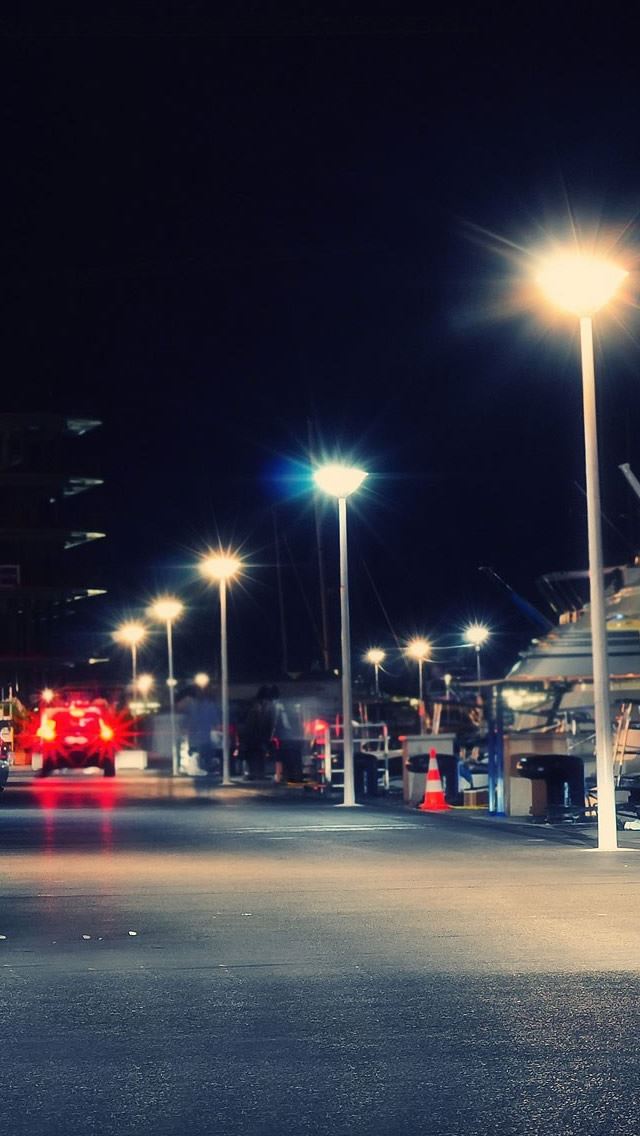 640x1136 Pier Night - road iPhone Wallpaper
