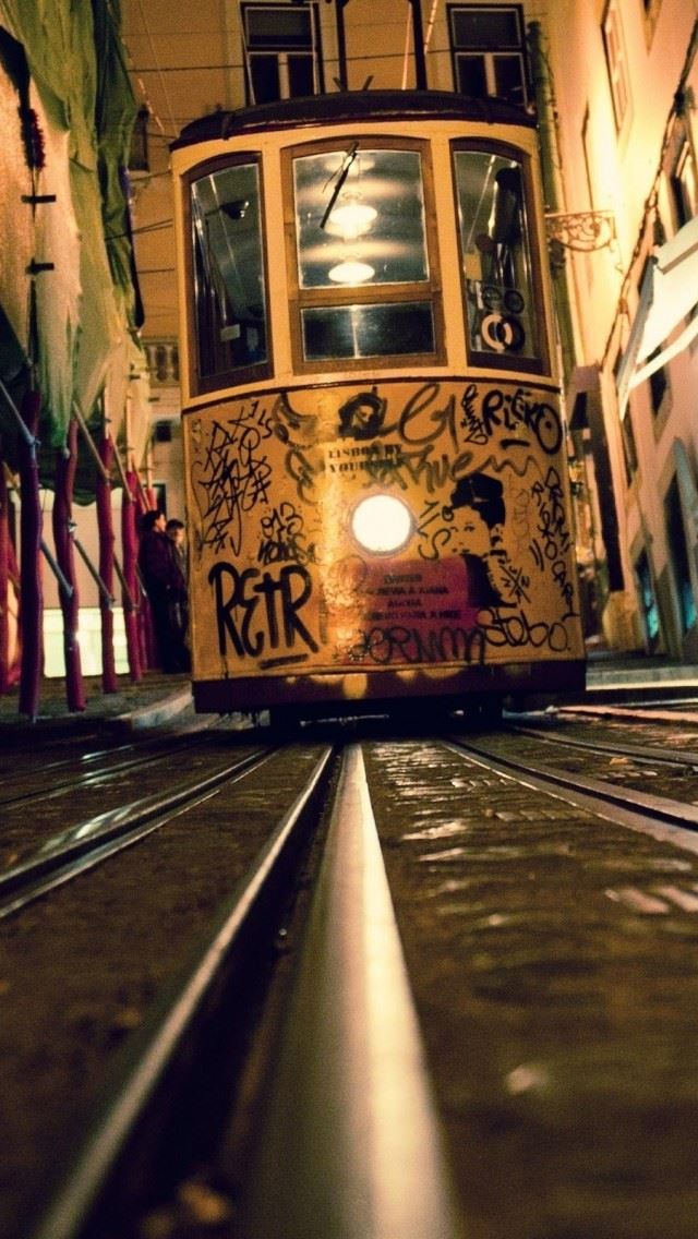 640x1136 The Citys Trams And Rails - pathway iPhone Wallpaper