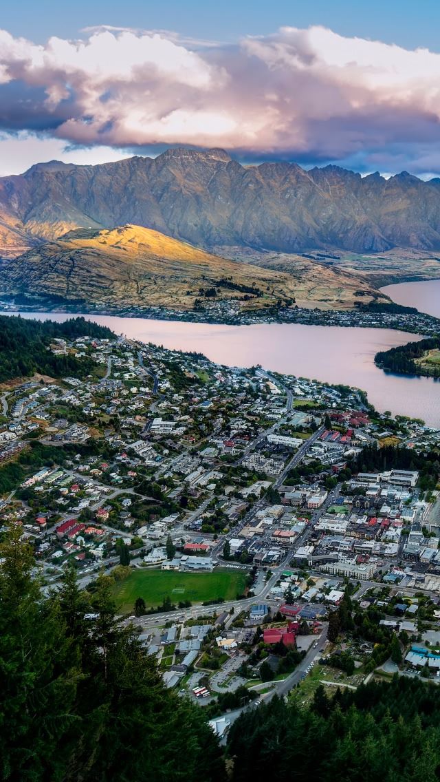 640x1136 Queenstown From The Air - sunshine iPhone Wallpaper