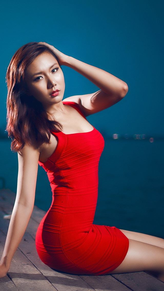 640x1136 Brunettes women - posture iPhone Wallpaper