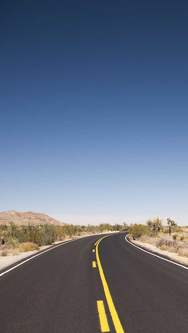 640x1136 Joshua Tree Desert Road - desert iPhone Wallpaper