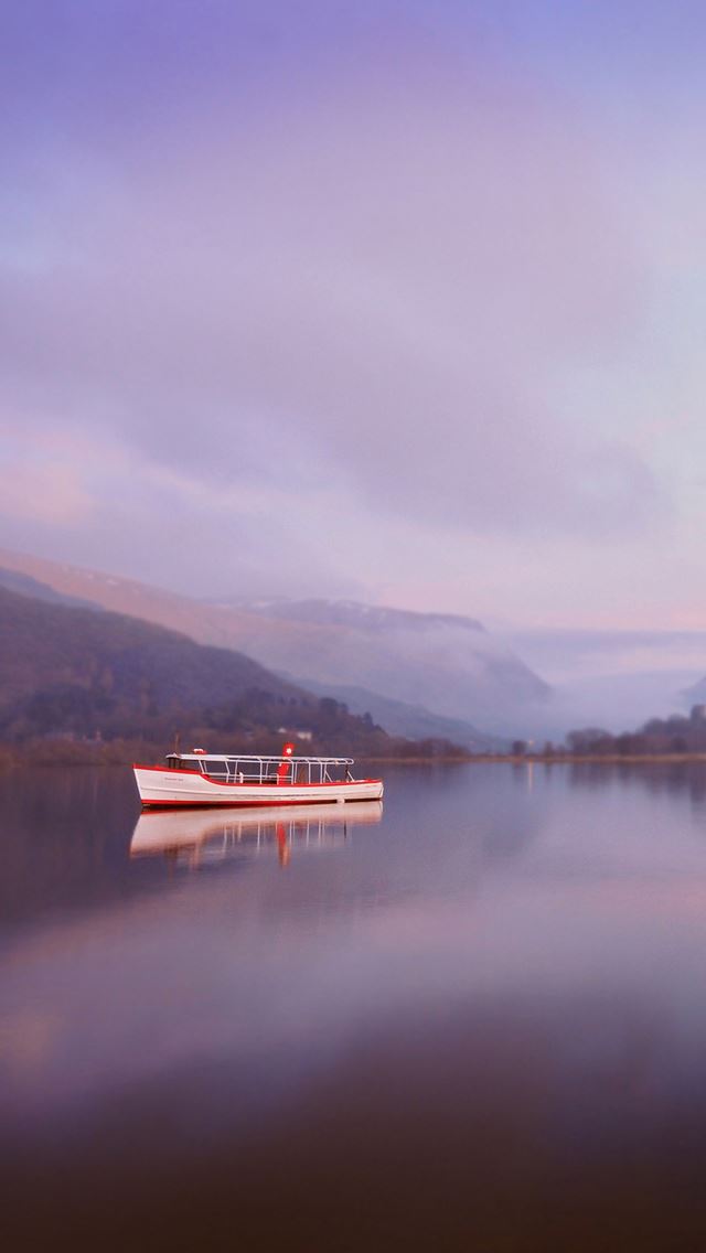 640x1136 Boat by the lake - boat iPhone Wallpaper