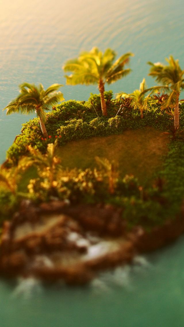 640x1136 Tilt shift island - shift iPhone Wallpaper