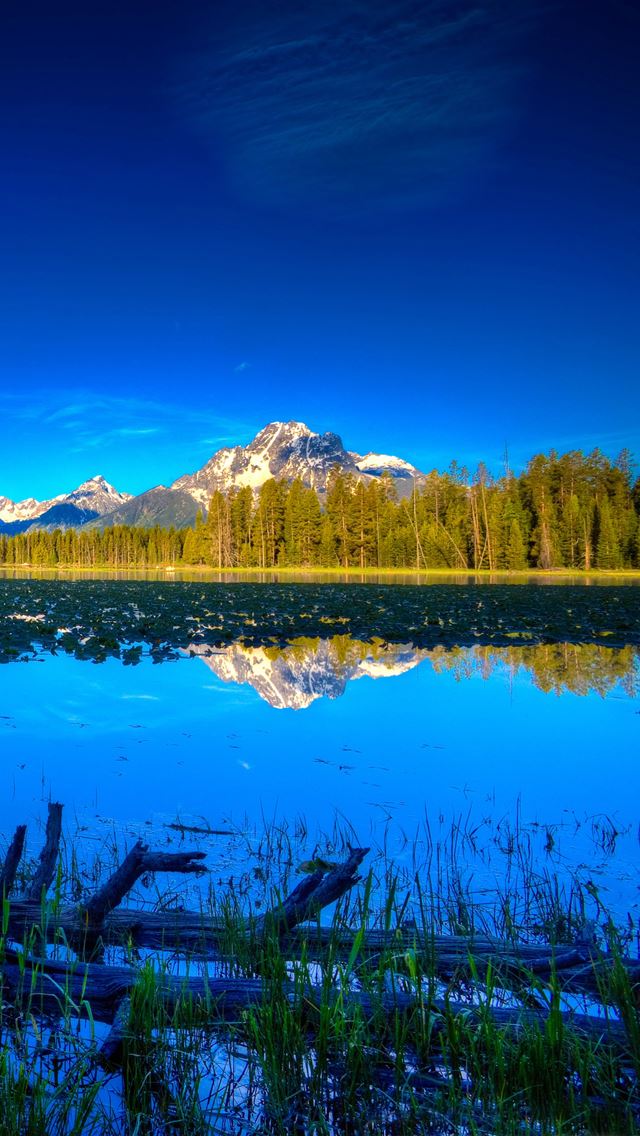 640x1136 Blue landscape - lake iPhone Wallpaper