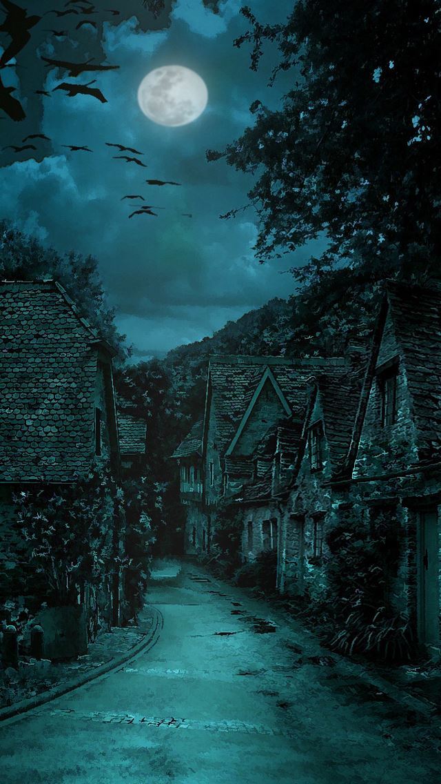 1284x2778 The dark village - house iPhone Wallpaper