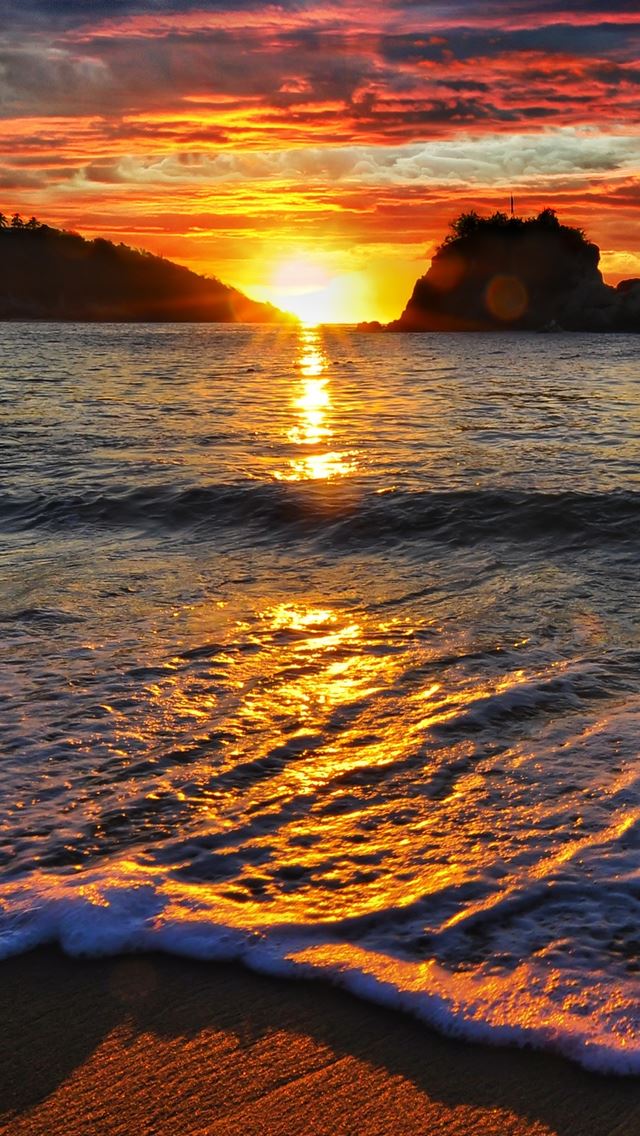 640x1136 Sea sunset -  iPhone Wallpaper
